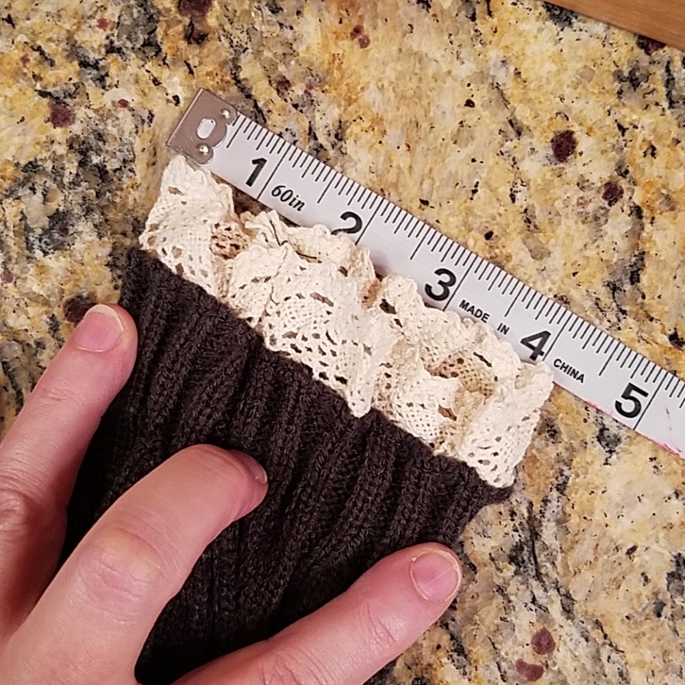 Women's Dark grey & lace Boot cuffs, NWOT boutique - Picture 7 of 8